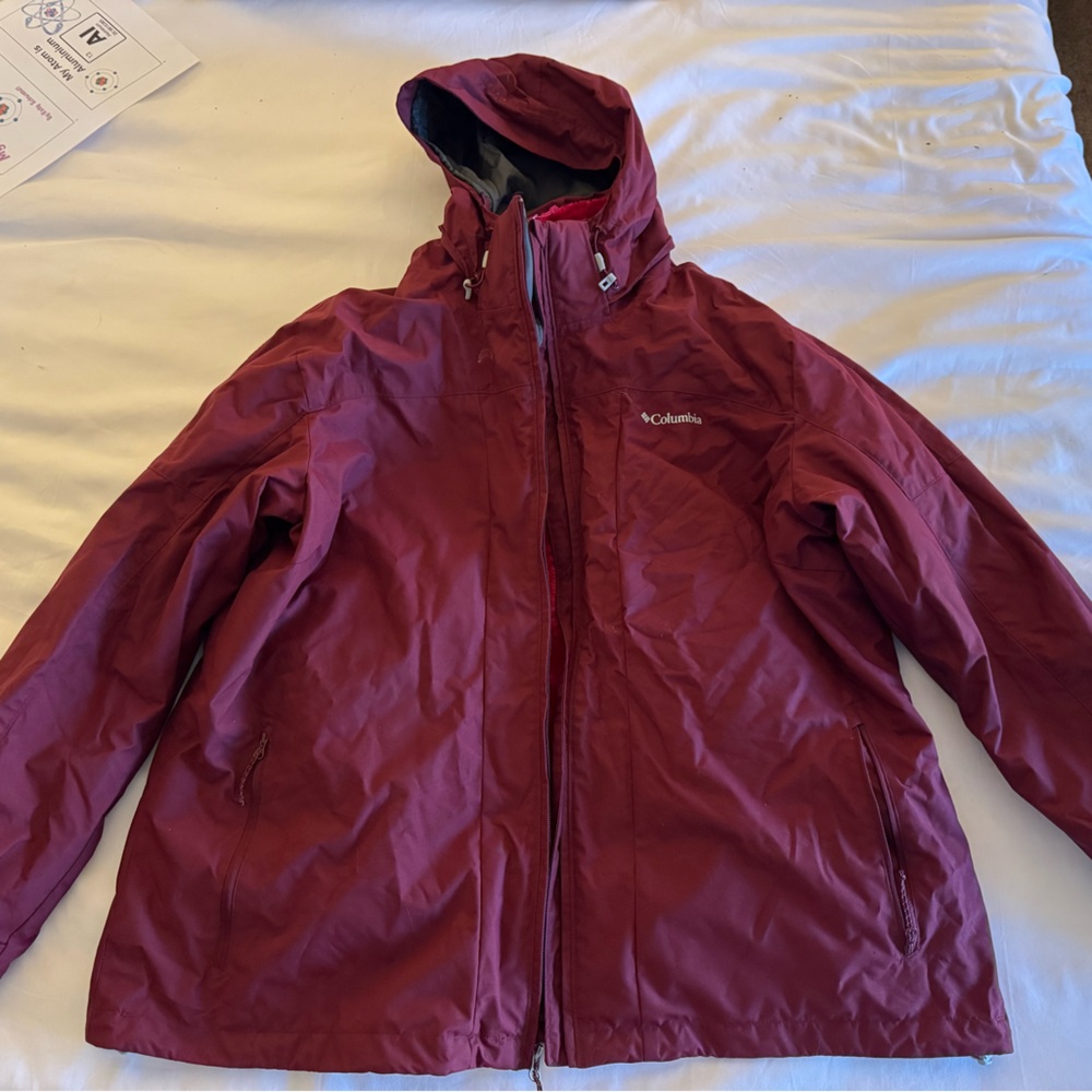 Columbia Burgundy Hooded Jacket